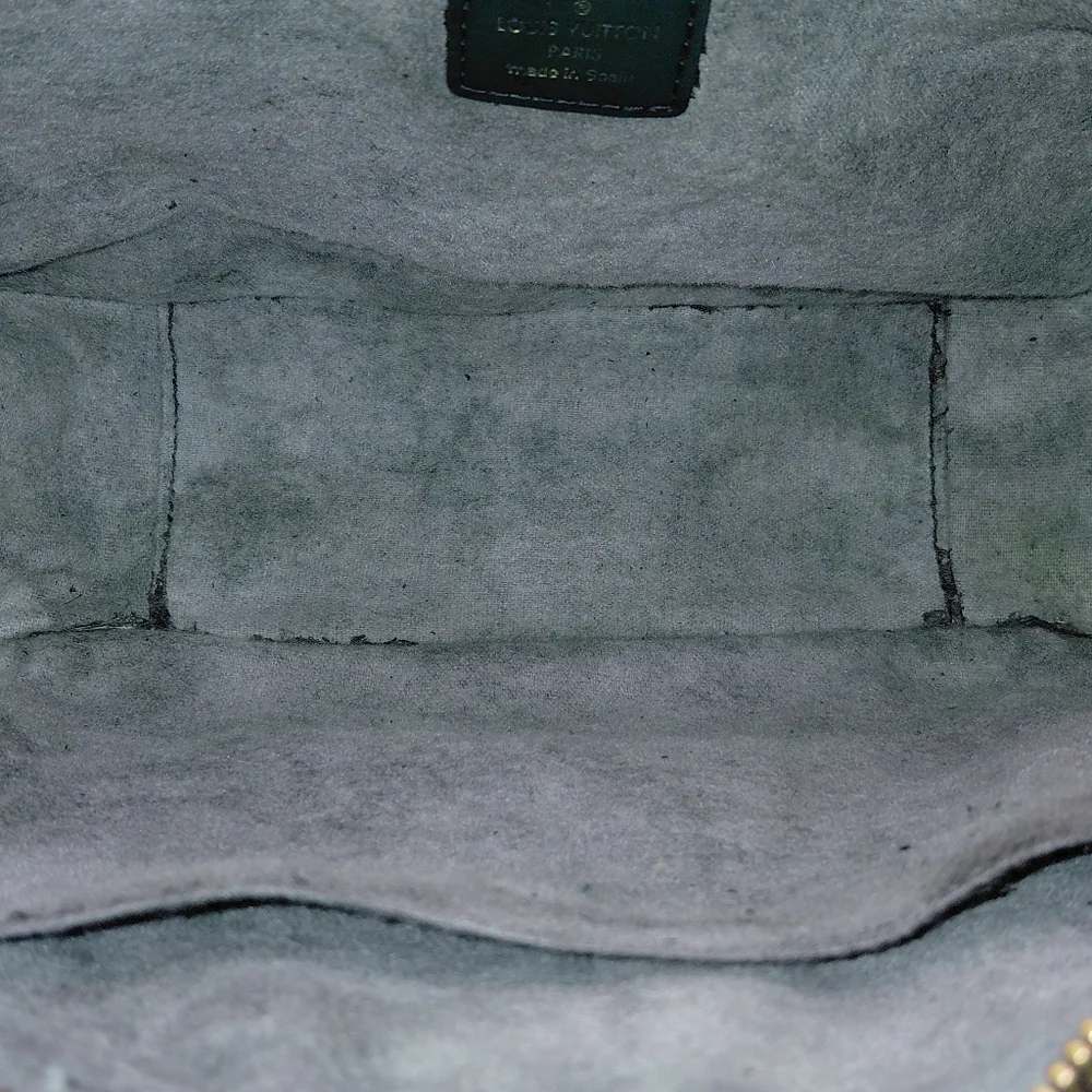 Louis Vuitton Dark Green Taiga Leather GM Trousse Toilette Pouch Bag Clutch Vtg